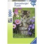 Puzzle Pisicuta Intre Flori, 100 Piese Ravensburger - 2